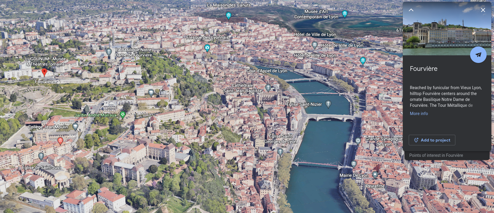 Quartier de Fourvière Google Earth